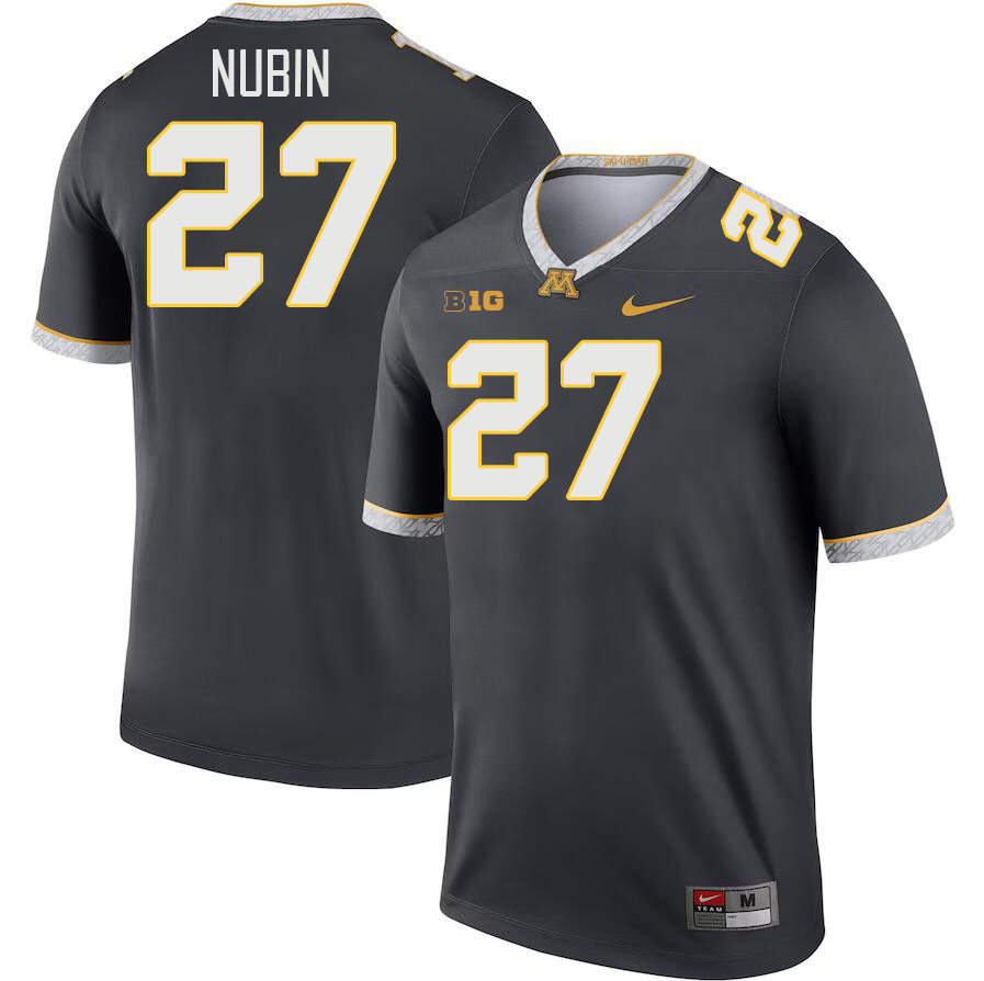 Men #27 Jordan Nubin Minnesota Golden Gophers College Football Jerseys Stitched-Charcoal